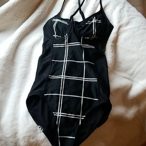 Athleta black and white One-Piece bathing suit